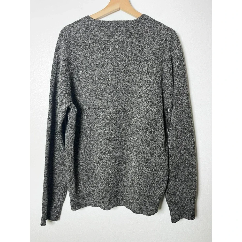 J. Crew Men's Lambswool V-Neck Slim Fit Sweater Gray Pullover Knit size large